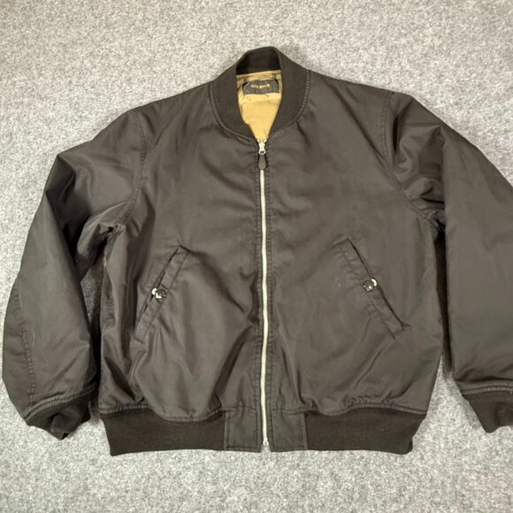 Buck Mason Mens Storm Stopper Bomber Jacket Cotton Poly Black Sz 2XL Flight Work